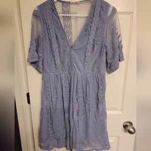 Promesa powder blue lace dress size Large